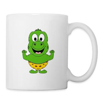 DINOSAURIER - MUSKELN - FIT - BODYBUILDING - SPORT - Tasse - Weiß - Rechts