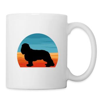 King Charles Dog Lover Silhouette Vintage Sunset - Mug - white - Right