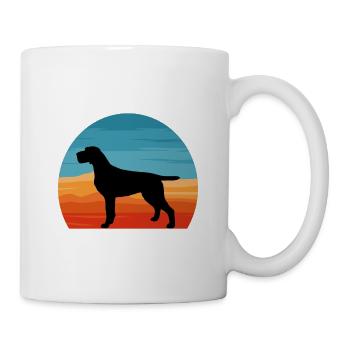 Cesky Fousek Dog Lover Silhouette Vintage Sunset - Mug blanc - blanc - Droite