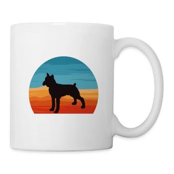 Boxer Hund Silhouette Vintage Sonnenuntergang für Hundeliebhaber - Tasse - Weiß - Rechts