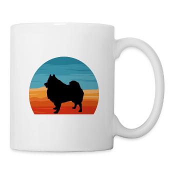 Deutscher Spitz Hundeliebhaber Silhouette Vintage Sonnenuntergang - Tasse - Weiß - Rechts