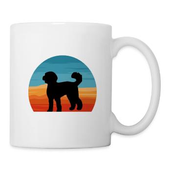 Labradoodle Dog Lover Silhouette Vintage Sunset - Mug - white - Right