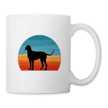 Billy Dog Silhouette Vintage Sunset pour les amoureux des chiens - Mug blanc - blanc - Droite