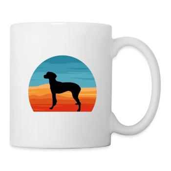Hygenhund Dog Lover Silhouette Vintage Sunset - Mug blanc - blanc - Droite