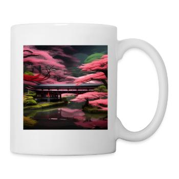Schöne Bäume in einem japanischen Garten - Tasse - Weiß - Rechts