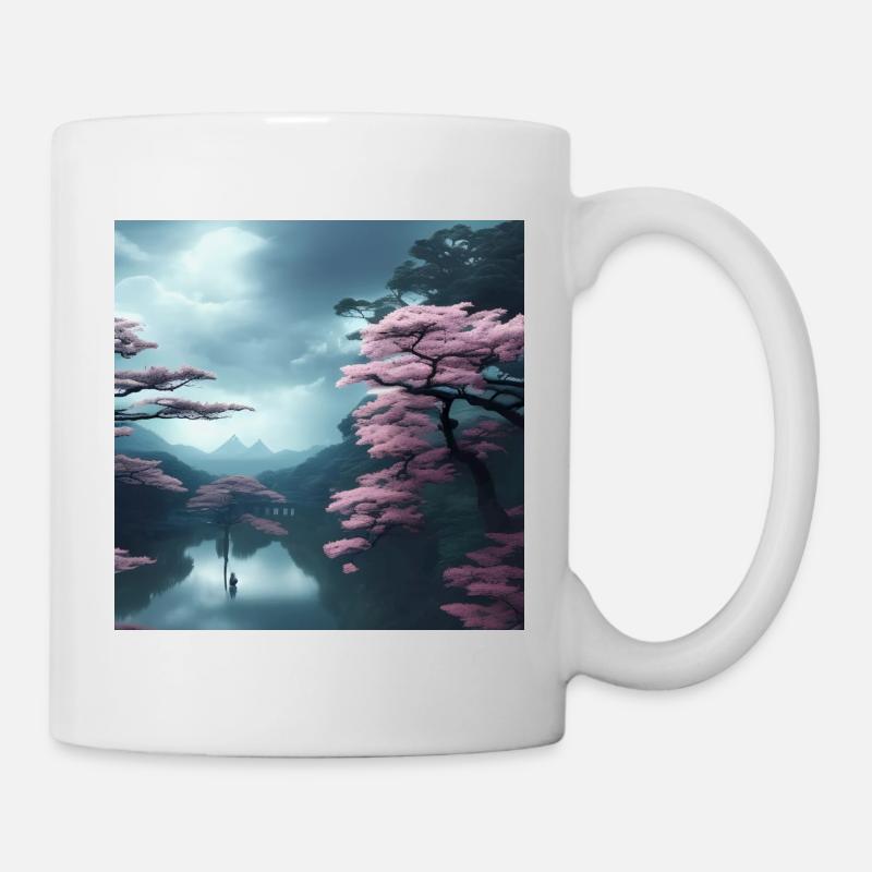 Pink trees by the water - Mug - white