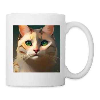 Süße Katze - Tasse - Weiß - Rechts