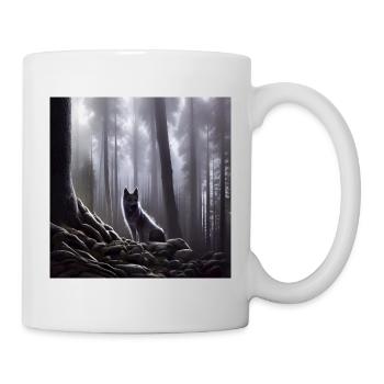 Loup dans la forêt - Mug blanc - blanc - Droite