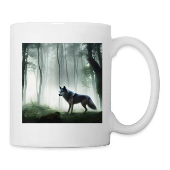 Loup moelleux dans la forêt - Mug blanc - blanc - Droite