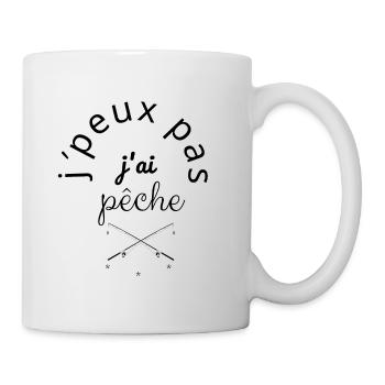 J'Peux Pas J'Ai Pêche noir - Mug blanc - blanc - Droite