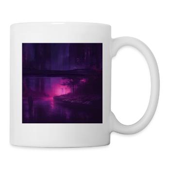 Retrowave Synthwave Future City 80s Design - Tasse - Weiß - Rechts