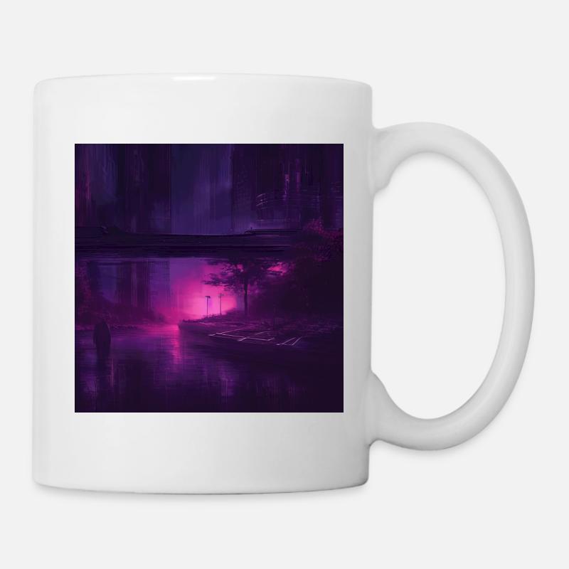 Retrowave Synthwave Future City 80s Design - Tasse - Weiß