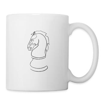 Pferdeschach - Tasse - Weiß - Rechts
