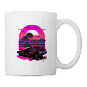80er Jahre Auto - Tasse - Weiß - Rechts