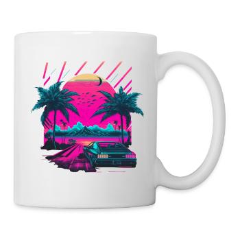 Synthwave Palm Beach - Tasse - Weiß - Rechts