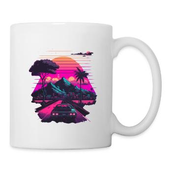 Vaporwave Stadt - Tasse - Weiß - Rechts