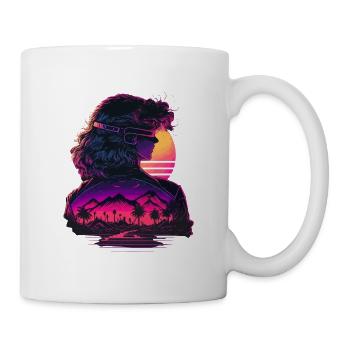 Retrowave Mädchen - Tasse - Weiß - Rechts