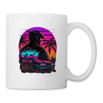 Miami Beach Vaperwave - Mug blanc - blanc - Droite