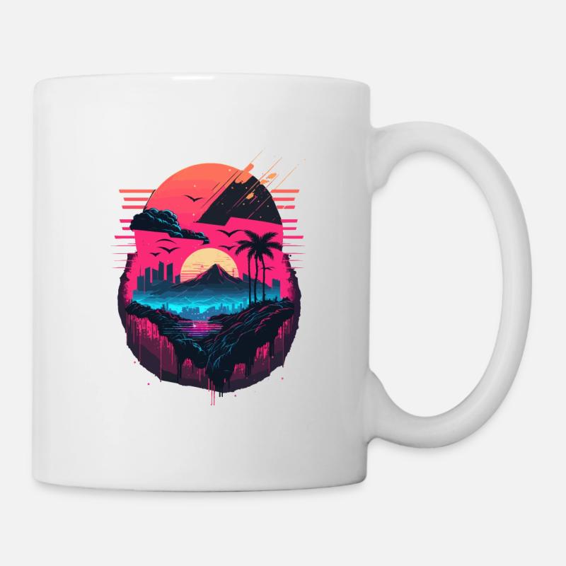 Synthwave Sunset - Mug blanc - blanc