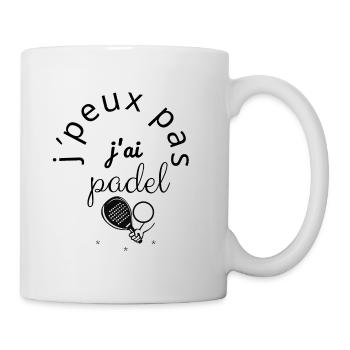 J'Peux pas J'Ai Padel noir - Mug blanc - blanc - Droite