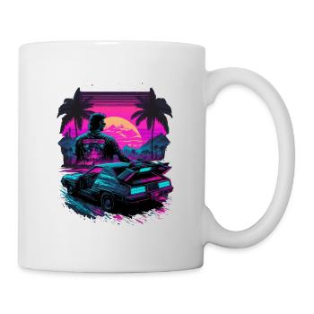 Néon des années 80 - Mug blanc - blanc - Droite