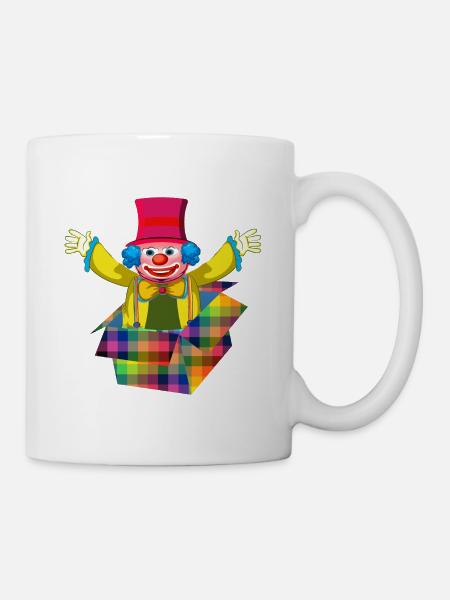 Fasching Kostüm Clown aus der Box Karneval - Tasse - Weiß