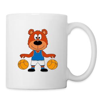 BASKETBALL - SPORT - TIER - BÄR - TEDDYBÄR - TEDDY - Tasse - Weiß - Rechts