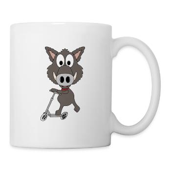 ROLLER - WILDSCHWEIN - TIER - KIND - BABY - FUN - Tasse - Weiß - Rechts