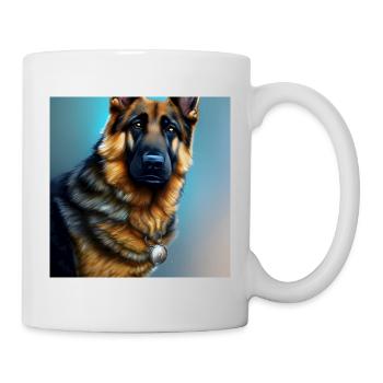 German Shepherd portait - Mug - white - Right