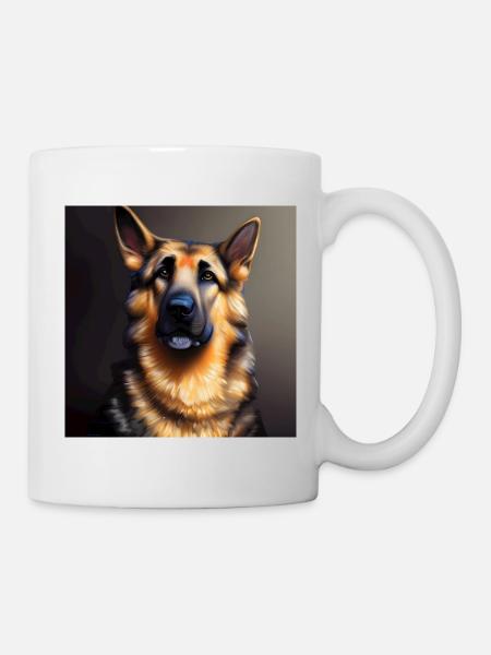 German Shepherd artwork - Mug - white