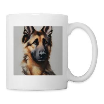 Entzückender Deutscher Schäferhund - Tasse - Weiß - Rechts