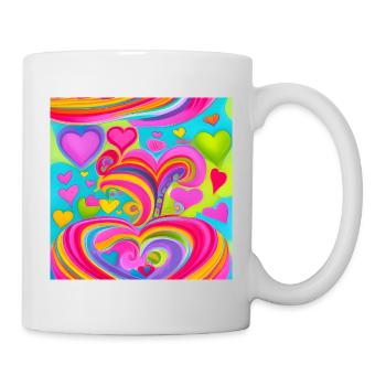 Bunte Liebe - Tasse - Weiß - Rechts