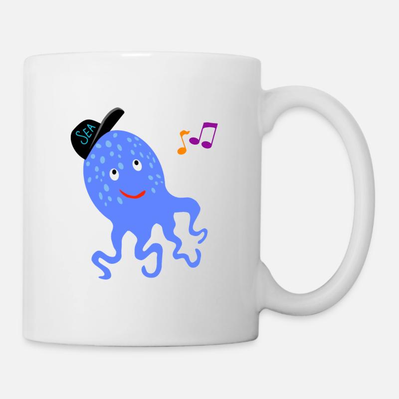 Poulpe avec casquette de baseball - Mug blanc - blanc