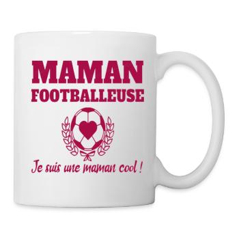 Maman footballeuse humour football cadeau foot - Mug blanc - blanc - Droite