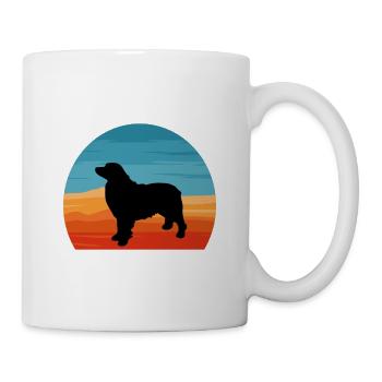 Berner Laufhund Dog Love Silhouette Vintage Sunset - Mug - white - Right