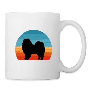 American Eskimo Dog Love Silhouette Vintage Sunset - Mug blanc - blanc - Droite