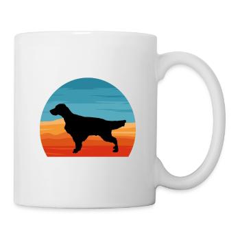 English Setter Dog Lover Silhouette Vintage Sunset - Mug - white - Right