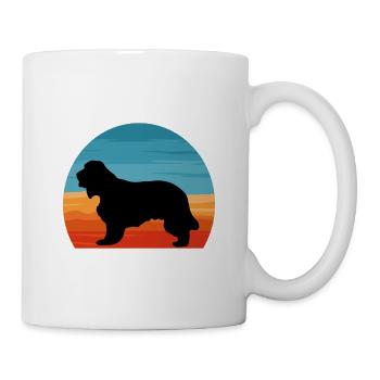 Cocker Spaniel Dog Lover Silhouette Vintage Sunset - Mug - white - Right