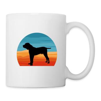 Kumaon Mastiff Hund Lover Silhouette Vintage Sonnenuntergang - Tasse - Weiß - Rechts