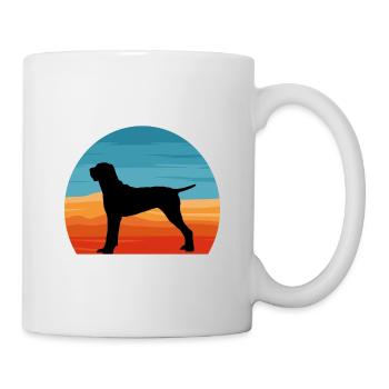 Ariege Pointer Hund Lover Silhouette Vintage Sonnenuntergang - Tasse - Weiß - Rechts