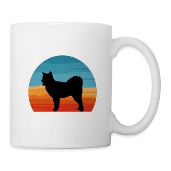 Canadian Eskimo Dog Love Silhouette Vintage Sunset - Mug blanc - blanc - Droite