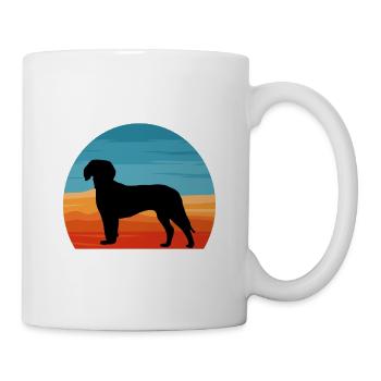 Deutsche Bracke Dog Love Silhouette Vintage Sunset - Tasse - Weiß - Rechts
