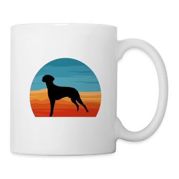 Braque Francais Dog Love Silhouette Vintage Sunset - Mug blanc - blanc - Droite