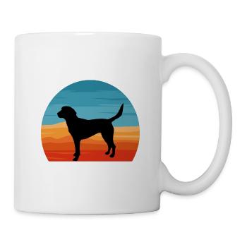 Beagle Harrier Hundeliebhaber Silhouette Vintage Sonnenuntergang - Tasse - Weiß - Rechts