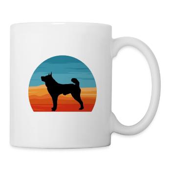 Karelian Bear Dog Lover Silhouette Vintage Sunset - Mug - white - Right