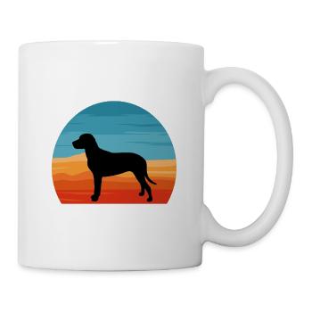 Finnish Hound Dog Lover Silhouette Vintage Sunset - Mug - white - Right