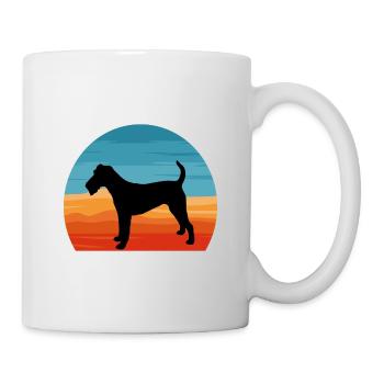 Irish Terrier Dog Lover Silhouette Vintage Sunset - Mug blanc - blanc - Droite