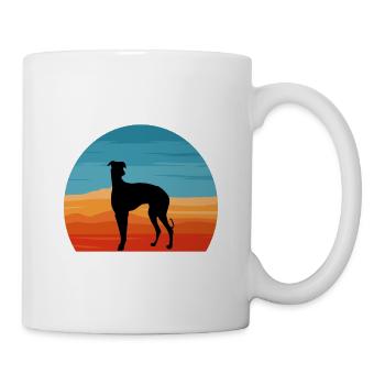 Galgo Espanol Dog Lover Silhouette Vintage Sunset - Mug - white - Right