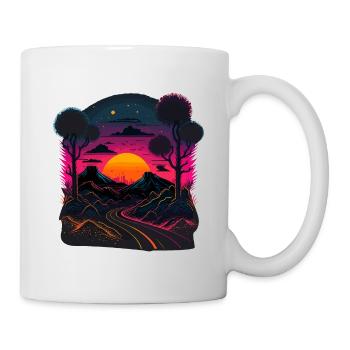 Illustration Synthwave - Mug blanc - blanc - Droite