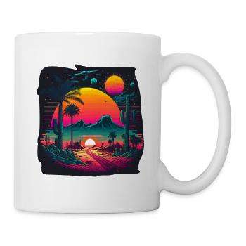 Neon Sonnenaufgang - Tasse - Weiß - Rechts